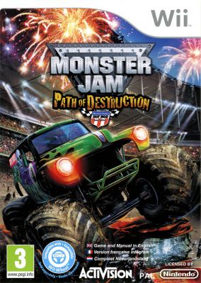 Immagine della copertina del gioco Monster Jam: Path of Destruction per Nintendo Wii