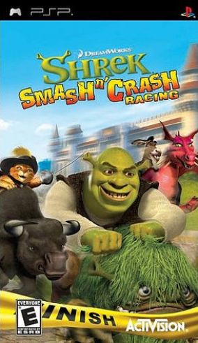 Immagine della copertina del gioco Shrek Smash N' Crash Racing per PlayStation PSP