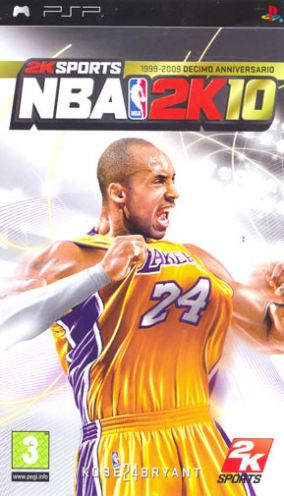Immagine della copertina del gioco NBA 2K10 per PlayStation PSP