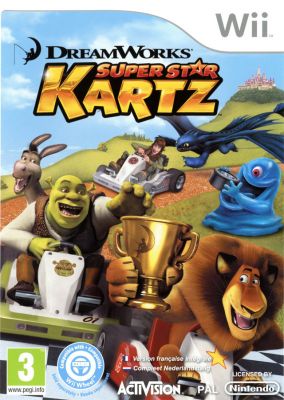 Immagine della copertina del gioco DreamWorks Superstar Kartz per Nintendo Wii
