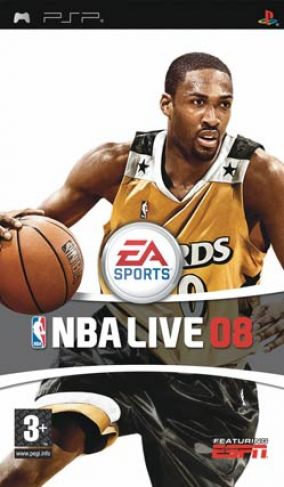 Immagine della copertina del gioco NBA Live 08 per PlayStation PSP