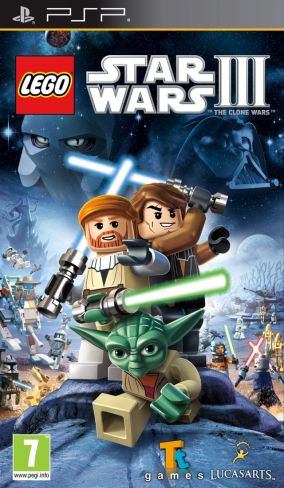 Copertina del gioco LEGO Star Wars III: The Clone Wars per PlayStation PSP