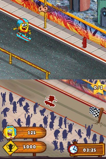 Immagine -1 del gioco SpongeBob: Surf & Skate Roadtrip per Nintendo DS